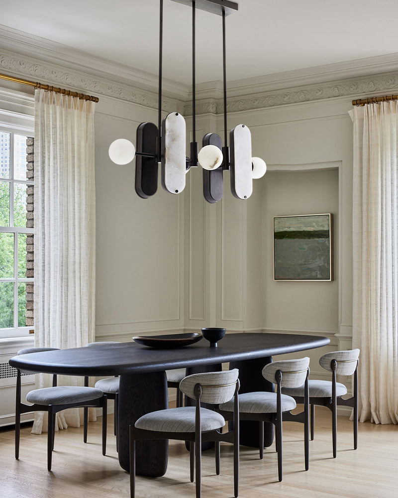 8-Light LED Alabaster Linear Pendant