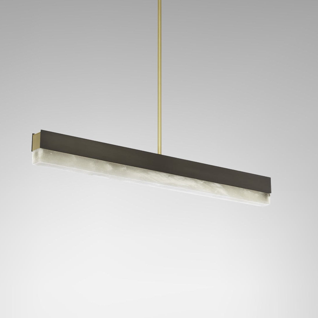 Artes Pendant Light - Alabaster, Bronze & Satin Brass