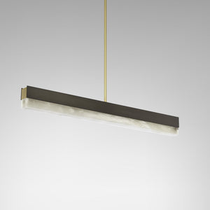 Artes Pendant Light - Alabaster, Bronze & Satin Brass