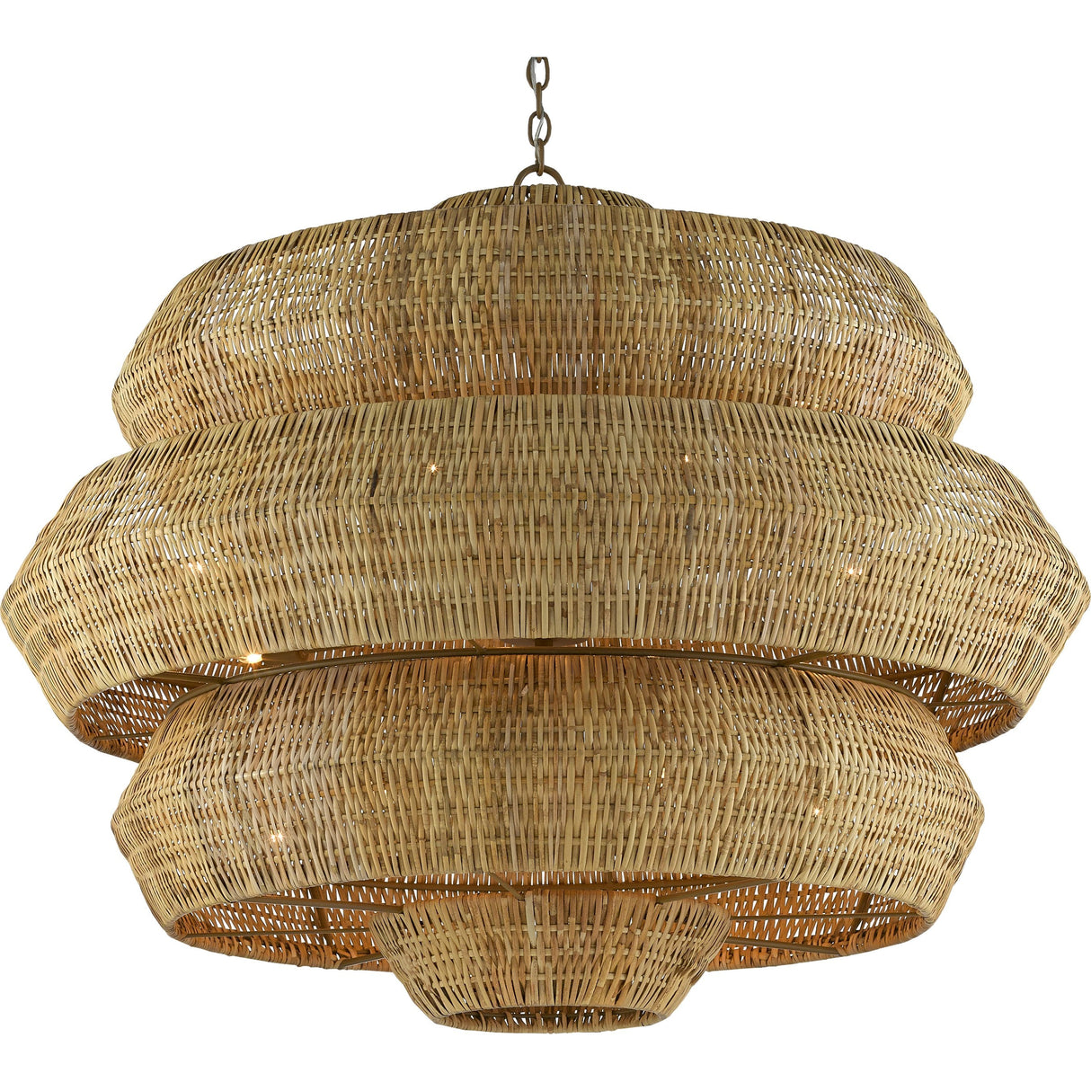 Antibes 3-Tiered Rattan Chandelier