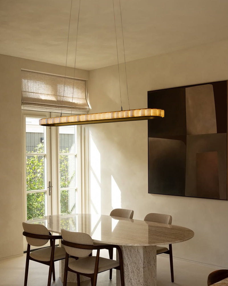 Ring Alabaster Oval Chandelier