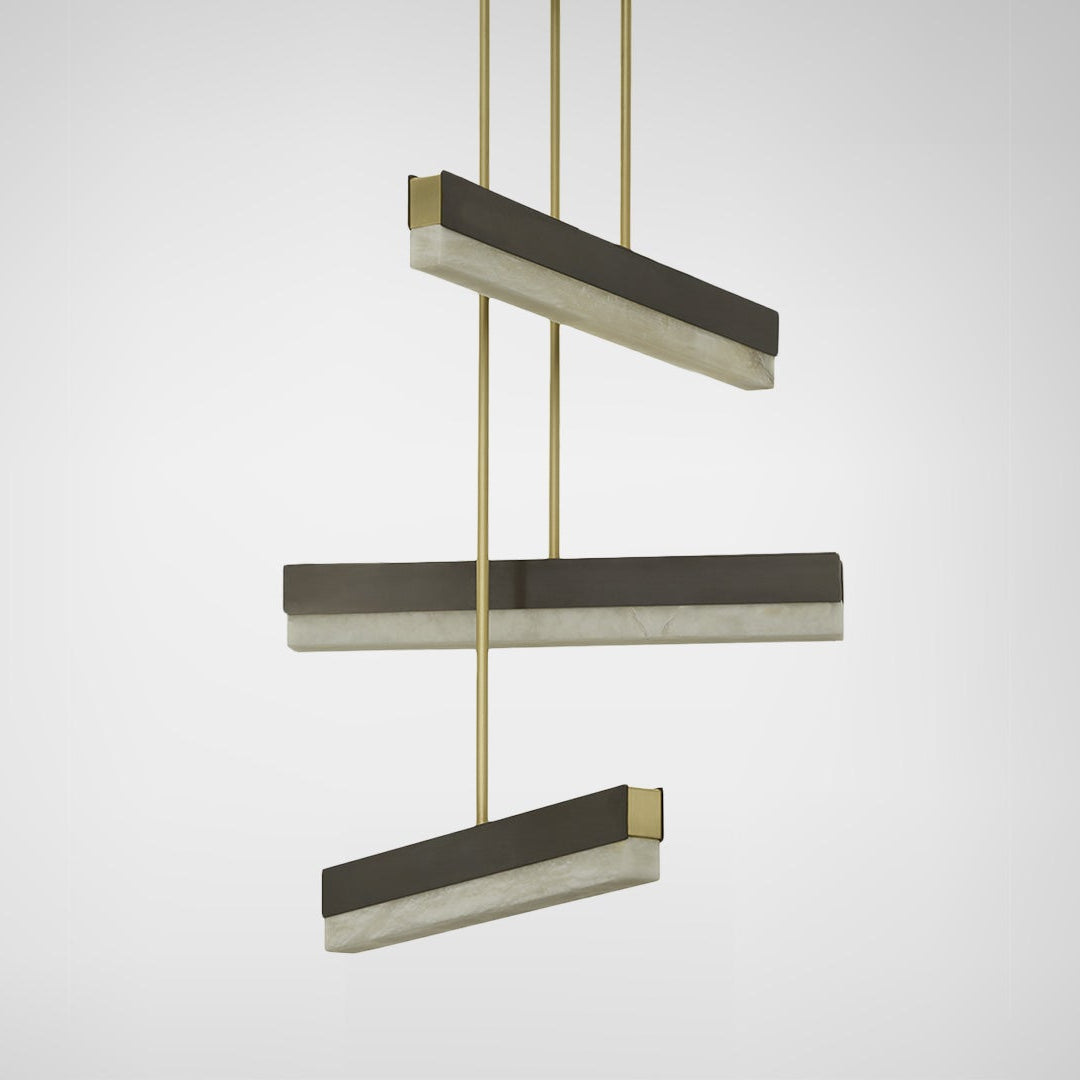Artes Collective Pendant - Alabaster, Bronze & Satin Brass