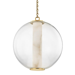 Alabaster Tube Glass Globe Pendant