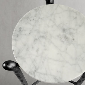 Thaddeus Round  Horn Marble Coffee Table & Side Table