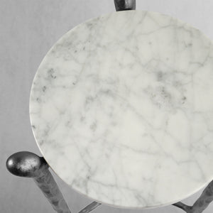 Thaddeus Round  Horn Marble Coffee Table & Side Table