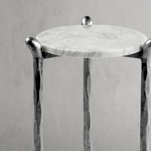 Thaddeus Round  Horn Marble Coffee Table & Side Table