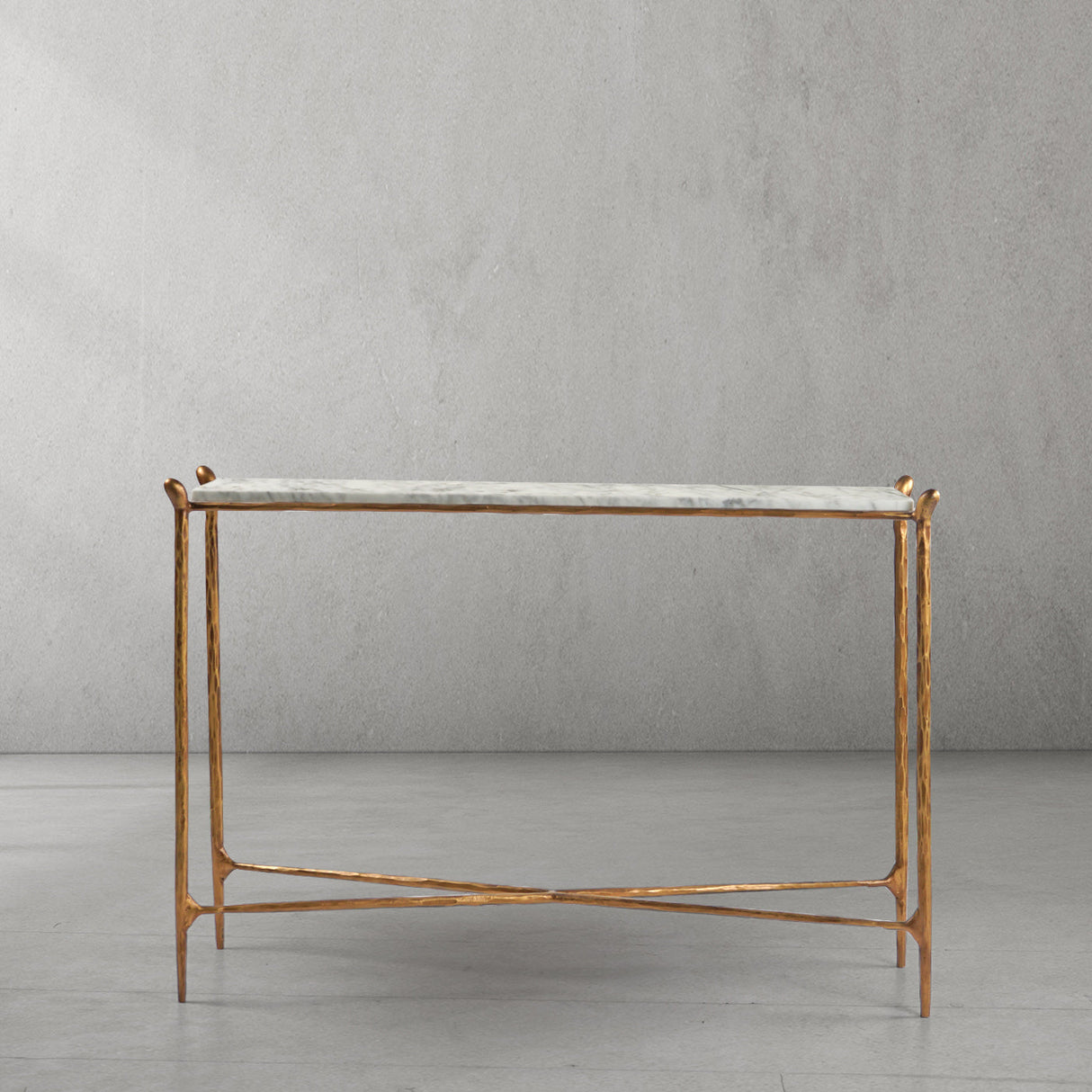 Thaddeus Rectangle Horn Marble Console Table