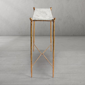 Thaddeus Rectangle Horn Marble Console Table