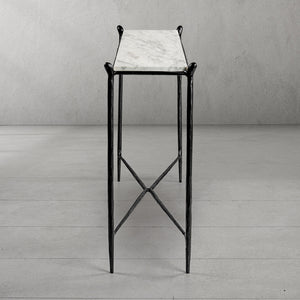 Thaddeus Rectangle Horn Marble Console Table