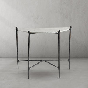 Thaddeus Horn Semi-Circle Marble Console Table