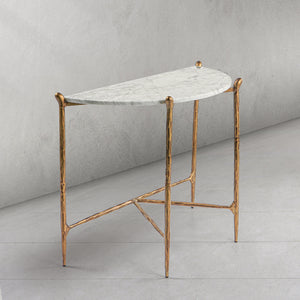 Thaddeus Horn Semi-Circle Marble Console Table