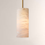 Hand-Carved Alabaster Cylinder Pendant