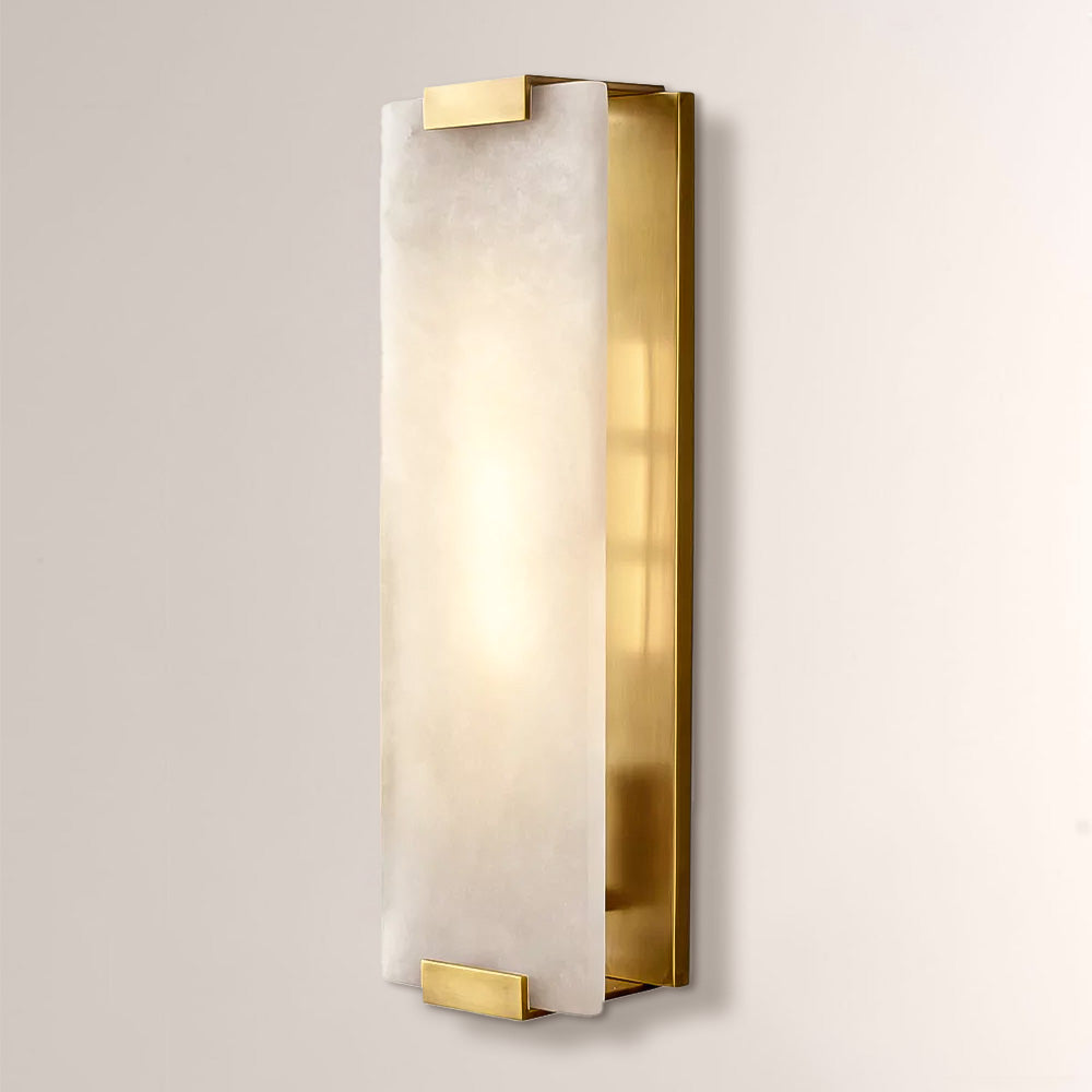Hand-Carved Alabaster Grand Sconce