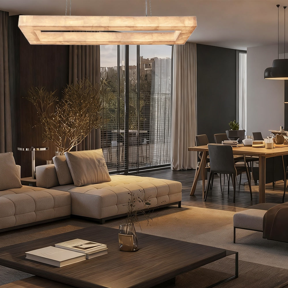 Alabaster Ezreal Rectangular Chandelier 72"