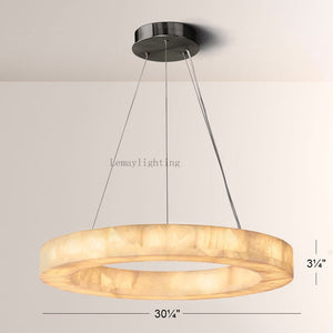 Alabaster Ezreal Round Chandelier 31"