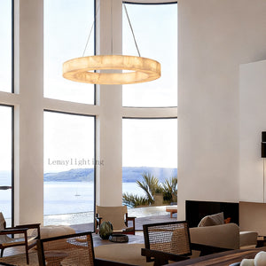 Alabaster Ezreal Round Chandelier 40"