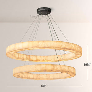 Alabaster Ezreal Two-Tier Round Chandelier 60"