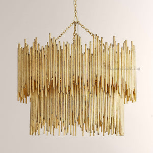Prestige American Retro Style Two Tiered Circular Chandelier