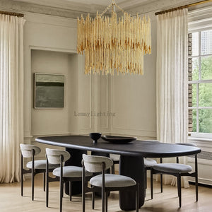 Prestige American Retro Style Two Tiered Circular Chandelier