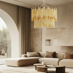 Prestige American Retro Style Two Tiered Circular Chandelier