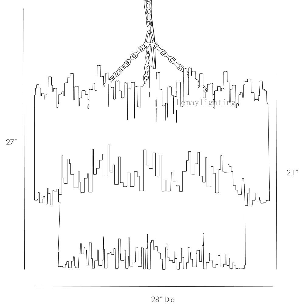Prestige American Retro Style Two Tiered Circular Chandelier