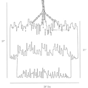 Prestige American Retro Style Two Tiered Circular Chandelier