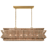 Antigua 54" Linear Rattan Chandelier