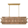 Antigua 54" Linear Rattan Chandelier