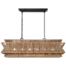 Antigua 54" Linear Rattan Chandelier