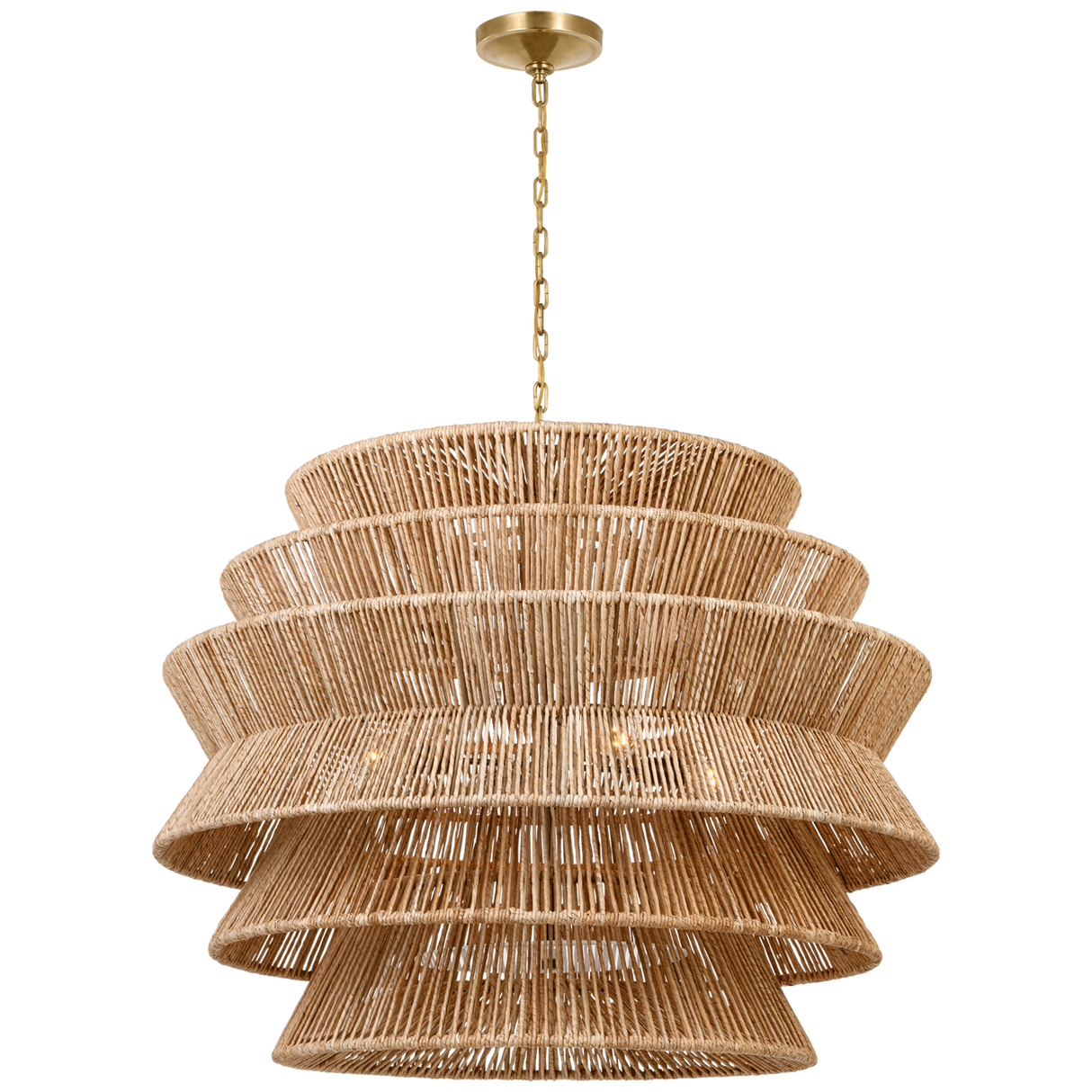Antigua Drum Rattan Chandelier