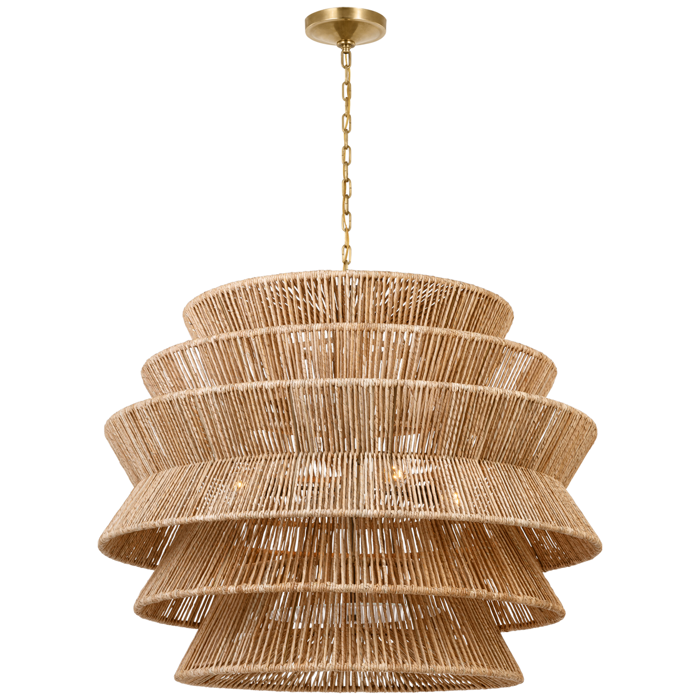 Antigua Drum Rattan Chandelier