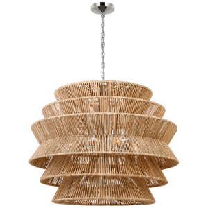 Antigua Drum Rattan Chandelier