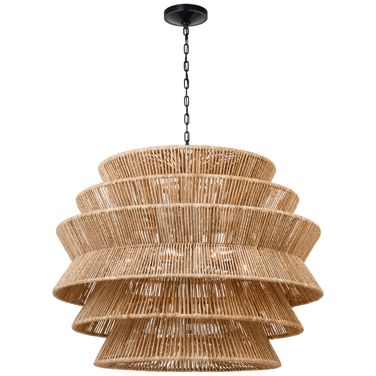 Antigua Drum Rattan Chandelier