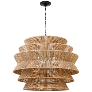 Antigua Drum Rattan Chandelier