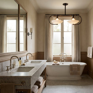 Aperto Curved Metal Glass Bowl Chandelier