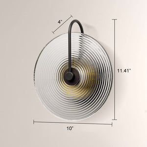 Aperto Ribbed Glass Disc Wall Sconce