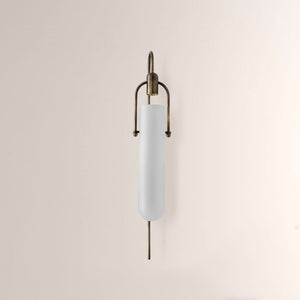Arcane Metal Frosted Glass Cylinder Wall Sconce