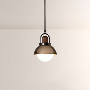 Arcane Perforated Metal Wood Orb Pendant