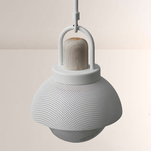 Arcane Perforated Metal Wood Orb Pendant