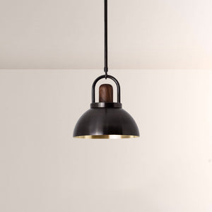 Arcane Walnut Dual Tone Metal Dome Pendant
