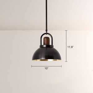 Arcane Walnut Dual Tone Metal Dome Pendant