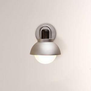 Arcane Walnut Metal Dome Wall Sconce