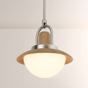 Arcane Wood Metal Dome Pendant