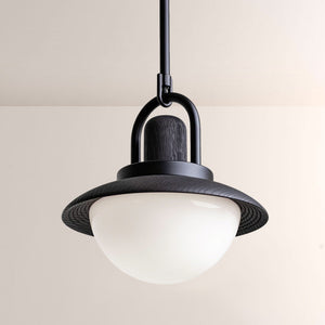 Arcane Wood Metal Dome Pendant