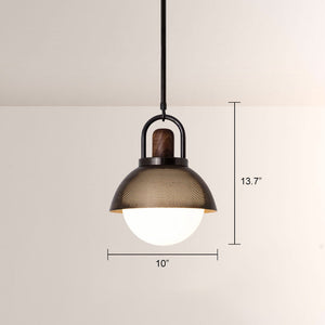 Arcane Perforated Metal Wood Orb Pendant