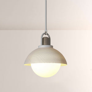 Arcane Perforated Metal Wood Orb Pendant