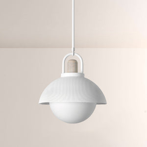 Arcane Perforated Metal Wood Orb Pendant