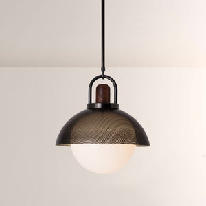 Arcane Perforated Metal Wood Orb Pendant