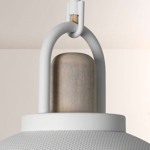 Arcane Perforated Metal Wood Orb Pendant