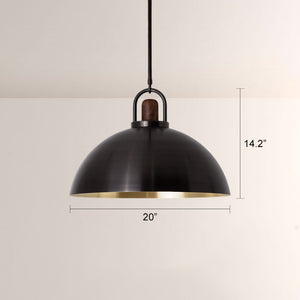Arcane Walnut Dual Tone Metal Dome Pendant
